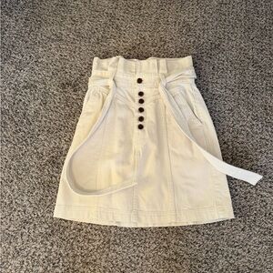 Banana Republic Cream A-Line Skirt with Buttons